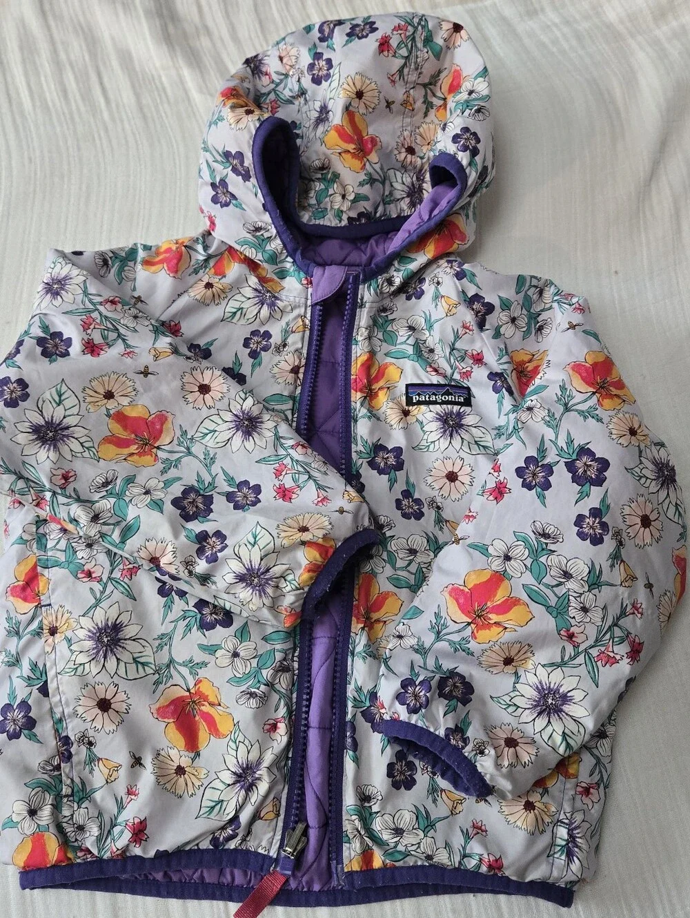 Patagonia Reversible Jacket & Snowpants 4T Floral Purple
